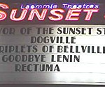 The marquee that advertised the weekend midnight screenings of "Rectuma" in 2004.