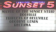 The marquee that advertised the weekend midnight screenings of "Rectuma" in 2004.