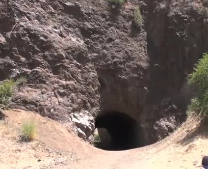 The entrance to Bronson Cave, famous for the TV series Batman