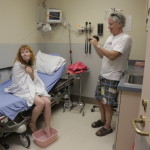 Director Mark Pirro and actress Stef Dawson filming a clinic scene for Pirromount's "Rage of Innocence" (2014)