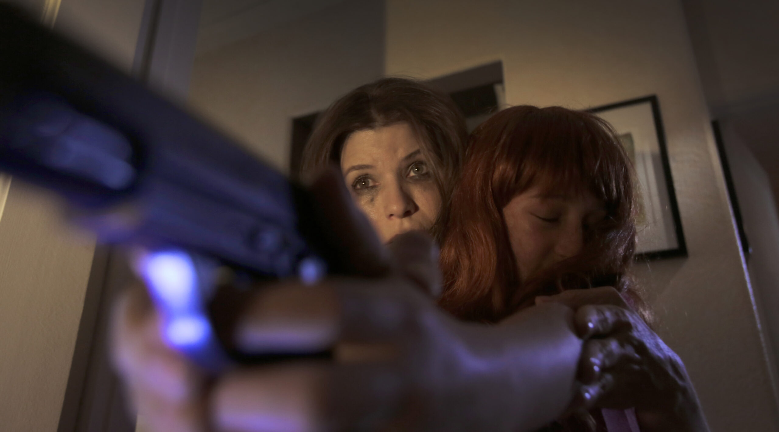 Tammy Klein and Jessica Bassuk in a tense moment from Pirromount Pictures' "Rage of Innocence" (2014)