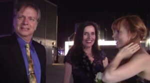 Actress Stef Dawson (Rage of Innocence) and director Mark Pirro at Mockingjay Premiere