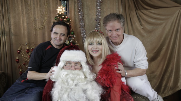Music video starring Judy Tenuta and Richard Sebastian as Santa - Also pictured is director Mark Pirro and cinematographer Bruce Heinous
